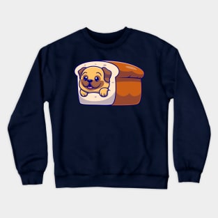 Cute Bulldog Bread Cartoon Crewneck Sweatshirt